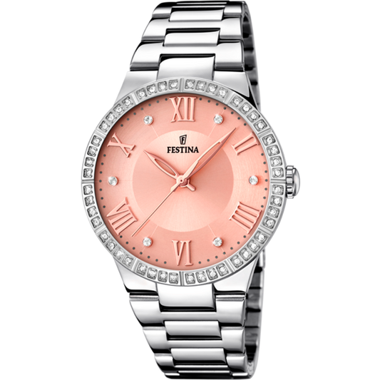 Festina Boyfriend collection pink women's watch steel strap