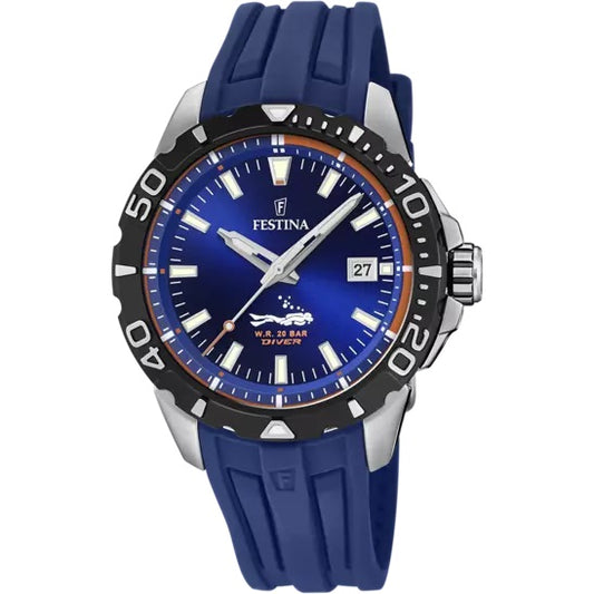 Festina Men divers watch WR 200M Rubber Strap