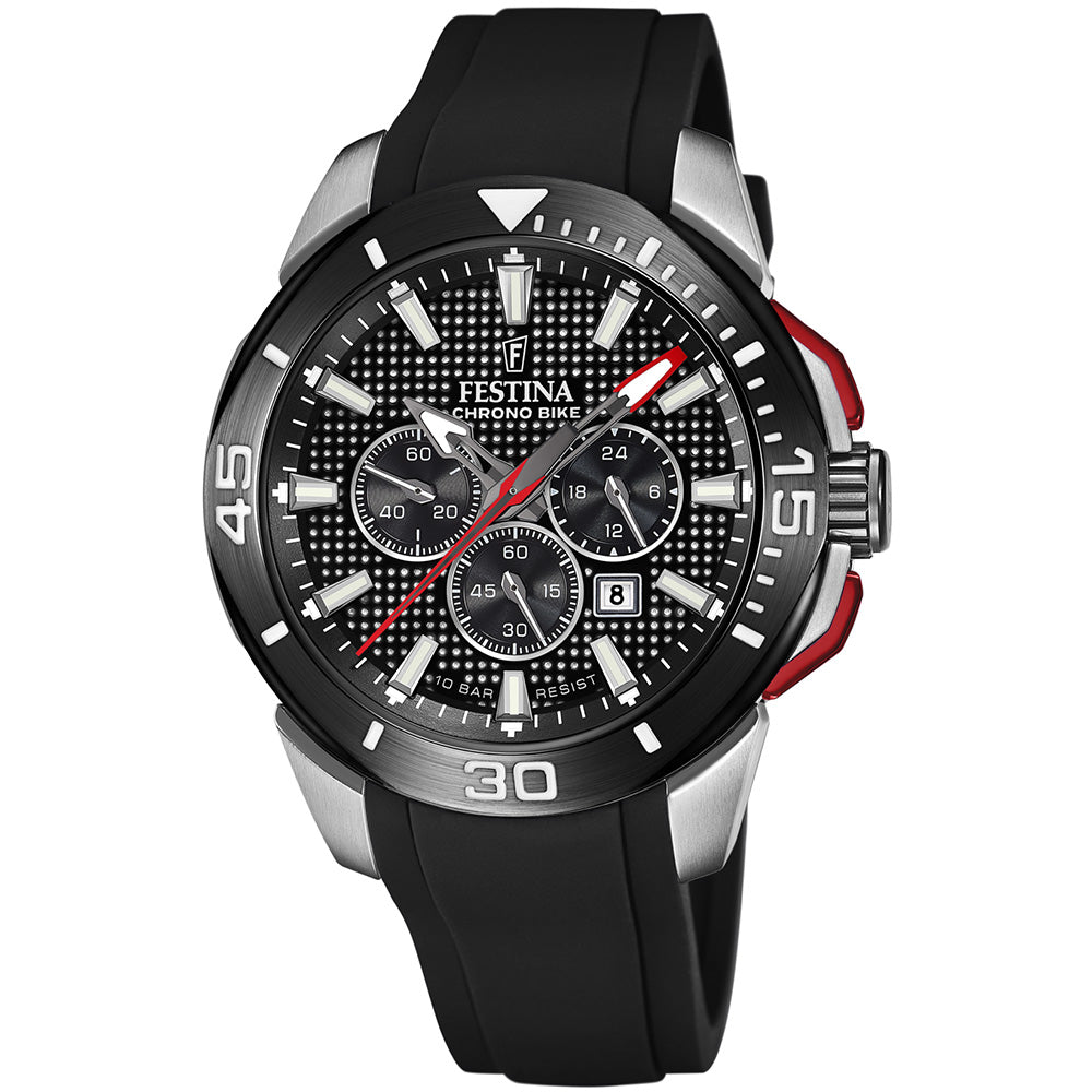 Festina Men Chrono Bike/ Black Rubber Strap