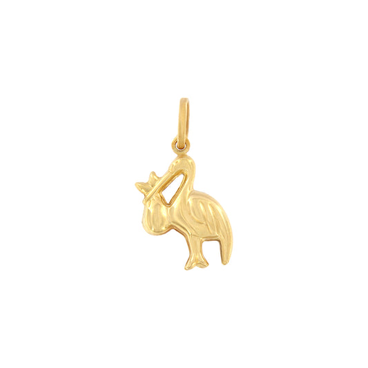 18ct gold Stork pendant