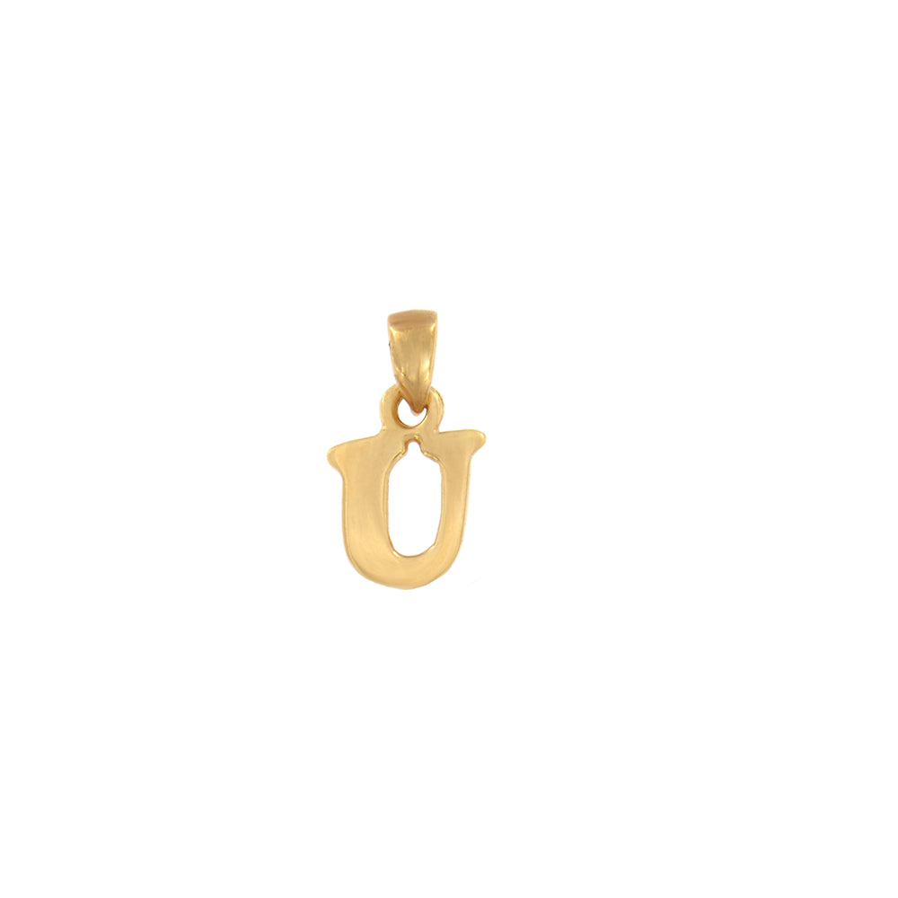 18ct gold Letter "U" pendant