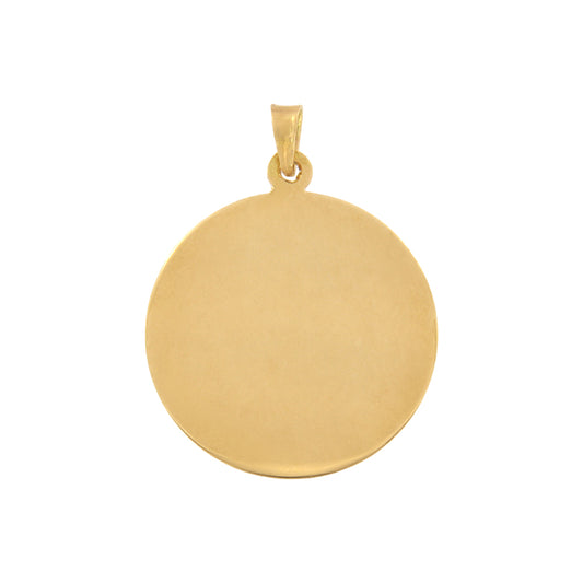 18ct gold Large round plate pendant