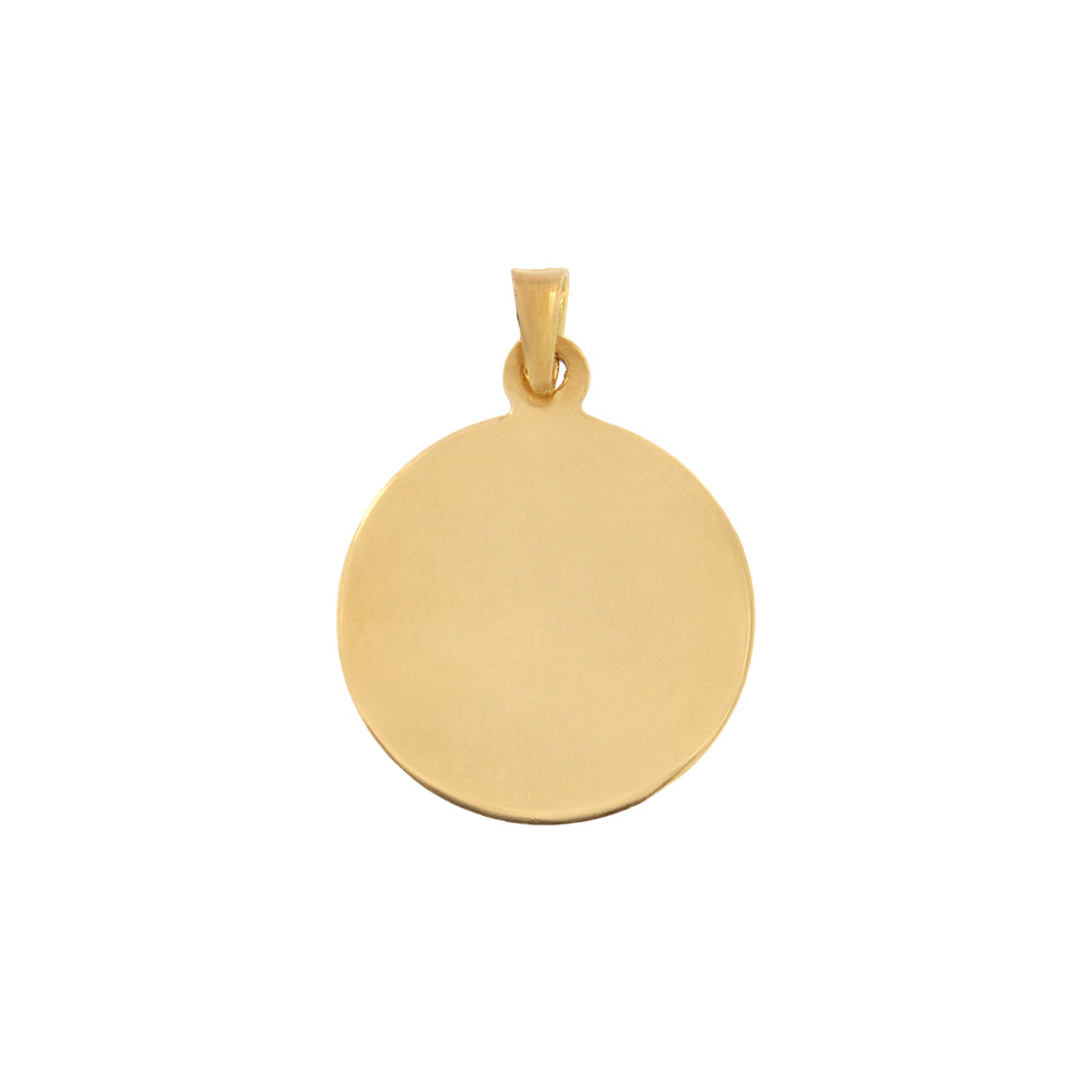 18ct gold Pendant medium round plate