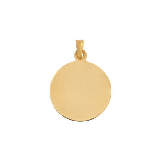 18ct gold Pendant medium round plate