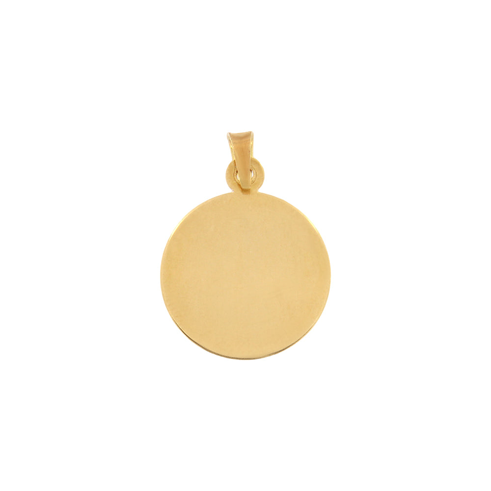 18ct gold Pendant small round plate