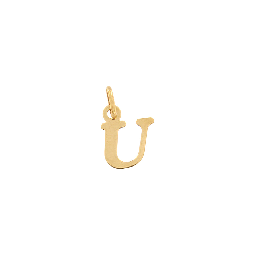 18ct gold Letter "U" pendant