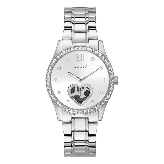 Guess be loved ladies c/silver tone