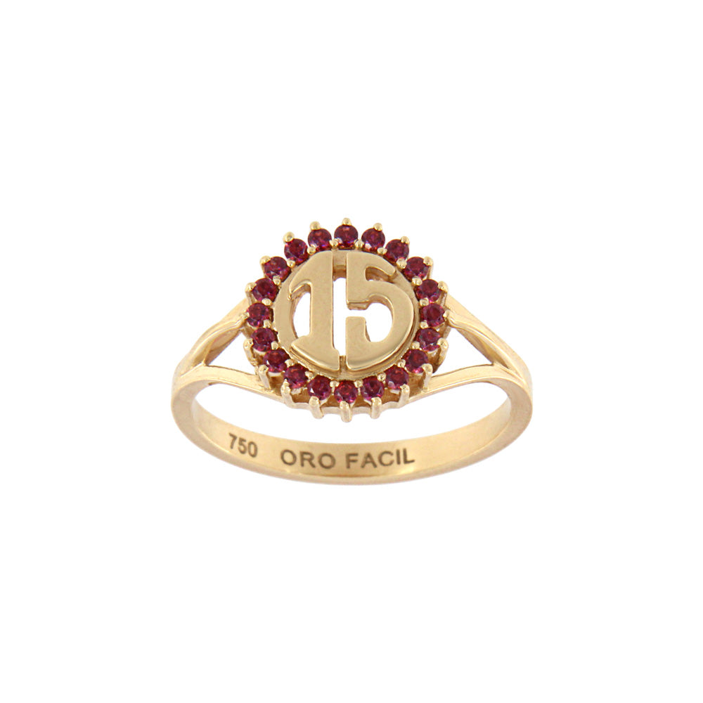 18ct gold Fifteen springs ring