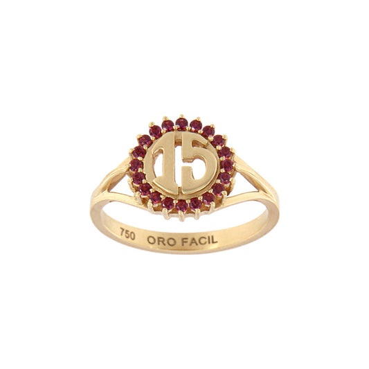 18ct gold Fifteen springs ring