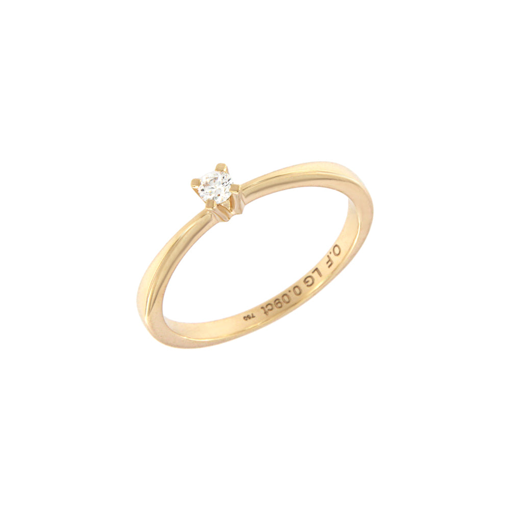 18ct gold L-diamond solitaire ring