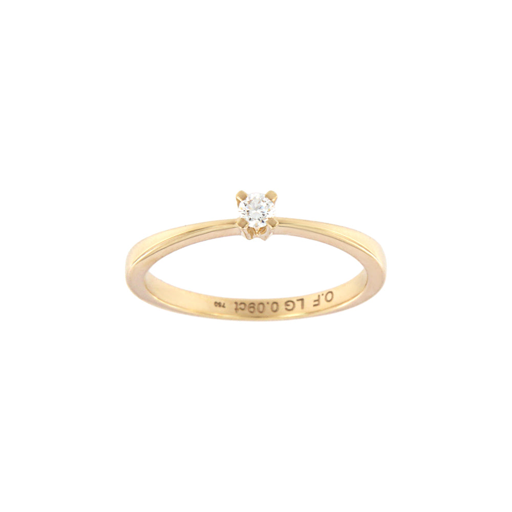 18ct gold L-diamond solitaire ring