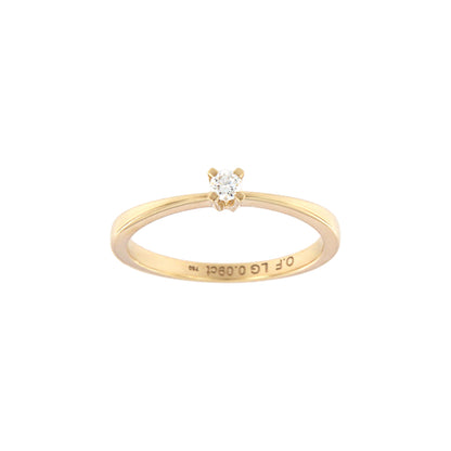 18ct gold L-diamond solitaire ring