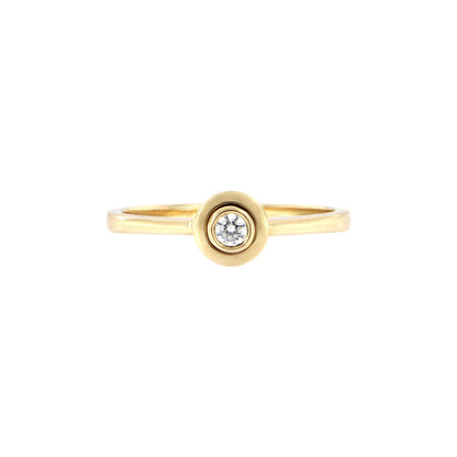 18ct gold White round stone ring