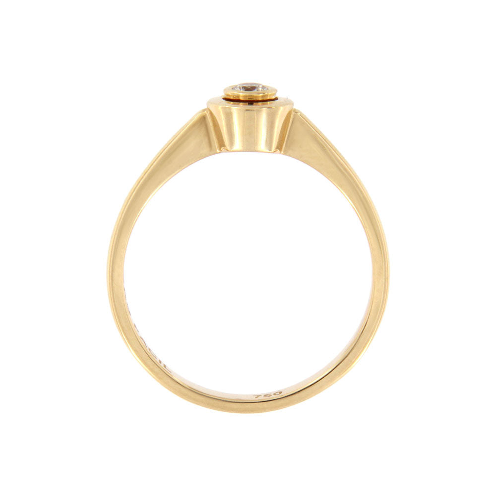 18ct gold White round stone ring