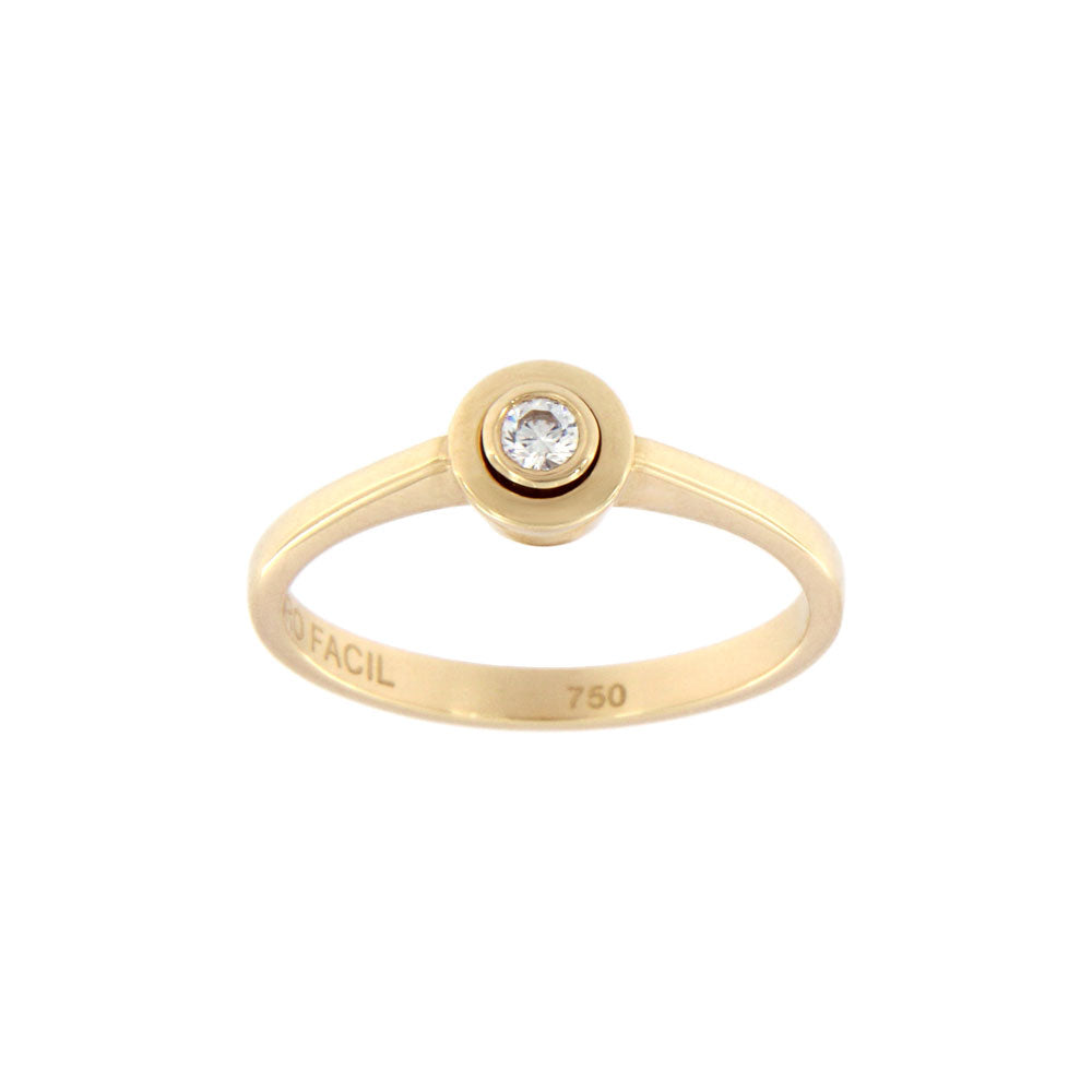 18ct gold White round stone ring