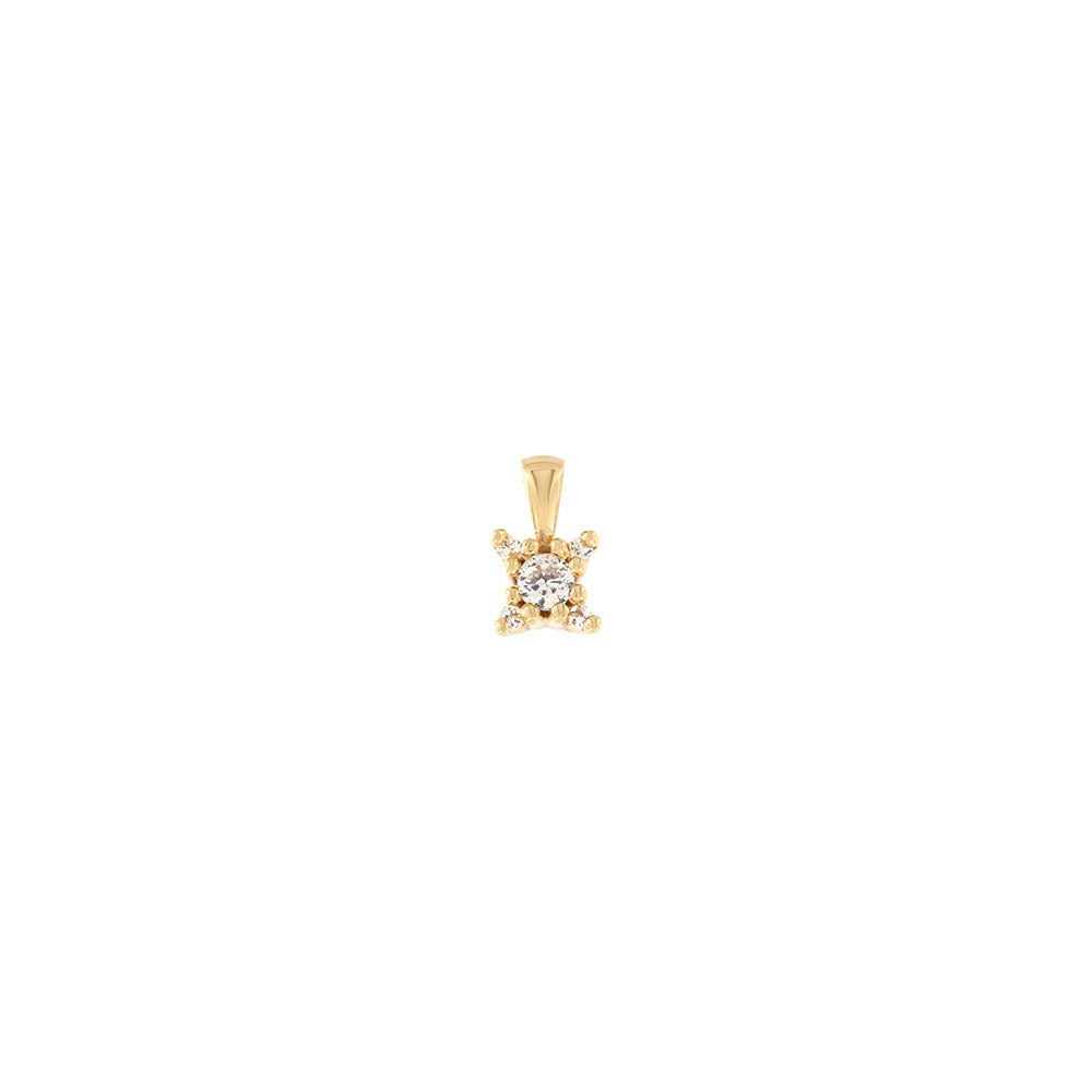 18ct gold White stone pendant