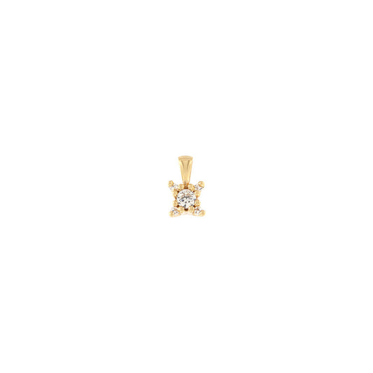 18ct gold White stone pendant