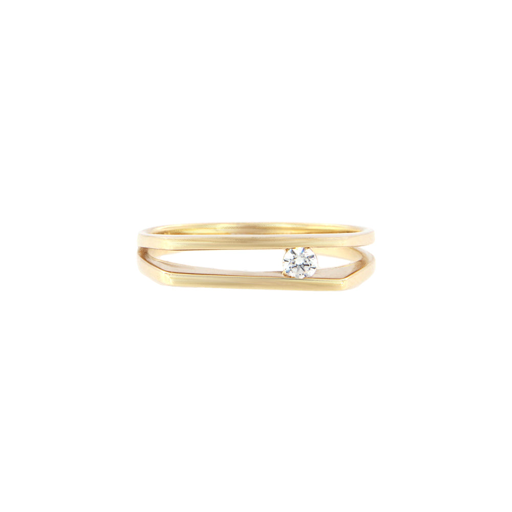 18ct gold White stone ring