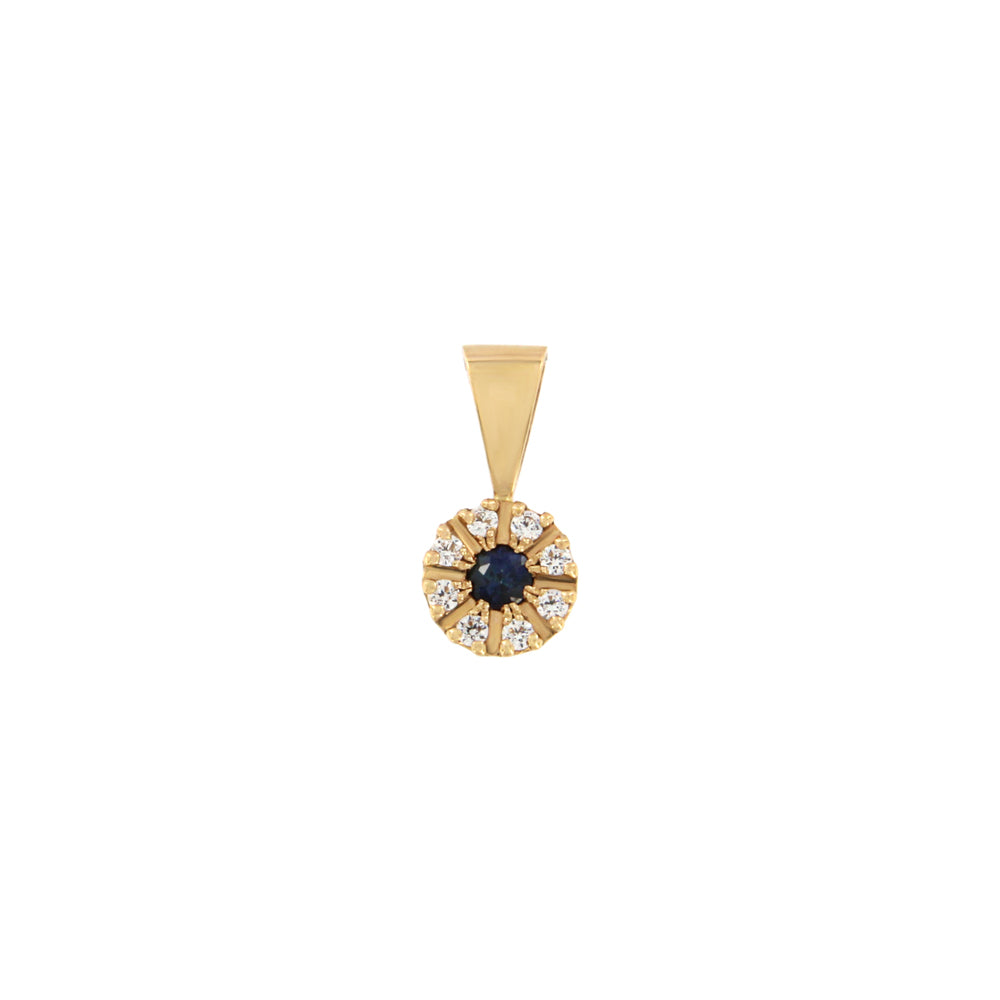 18ct gold Blue stone pendant