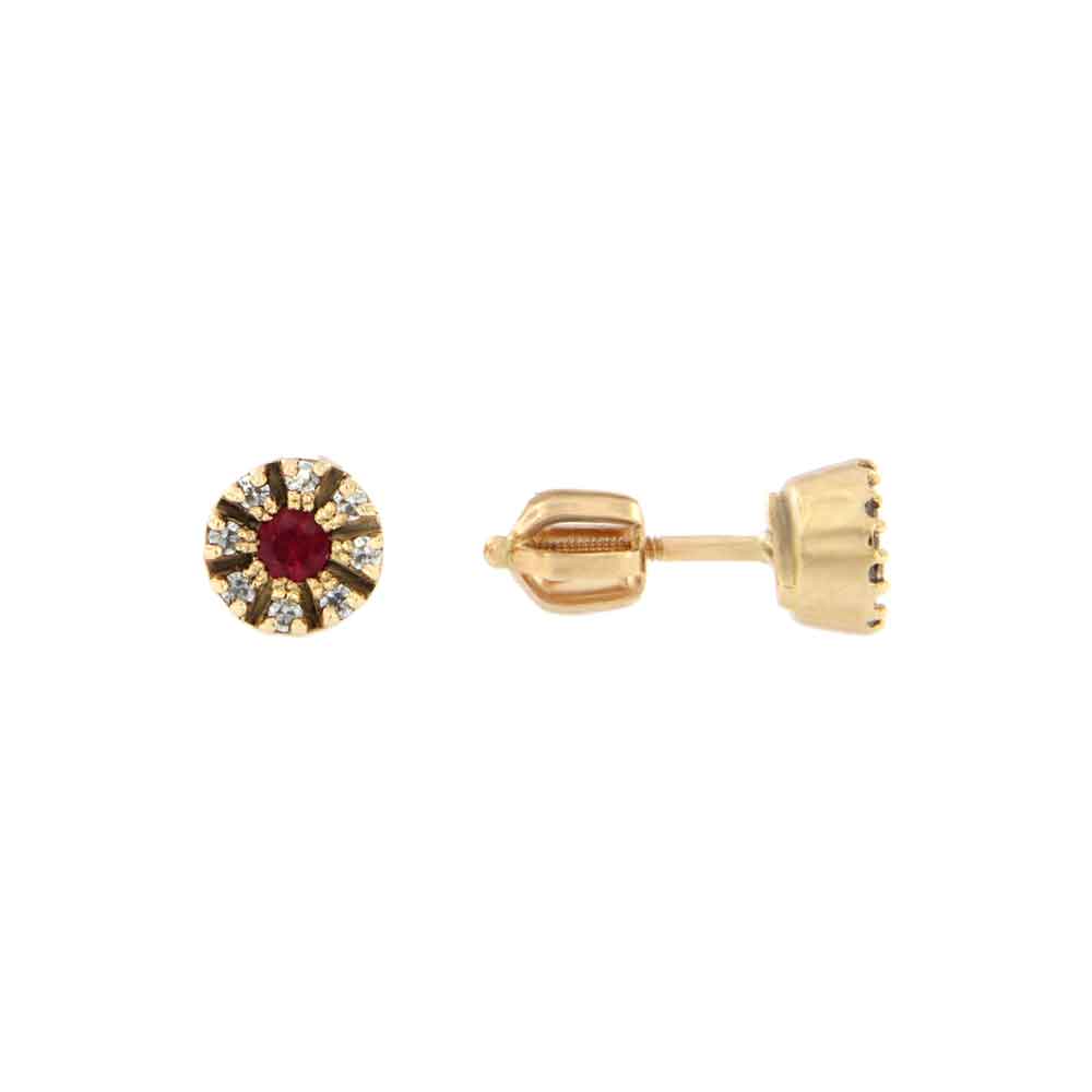 18ct gold Circular stud earrings