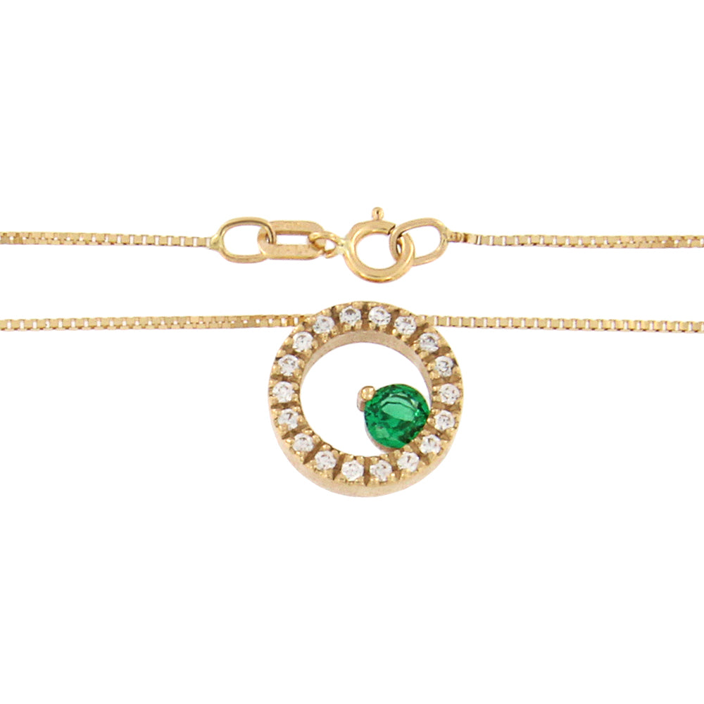 18ct gold Emerald Circle necklace