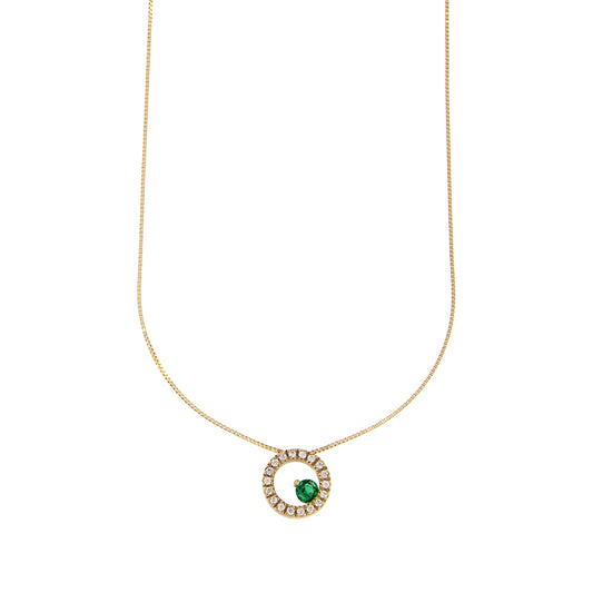 18ct gold Emerald Circle necklace