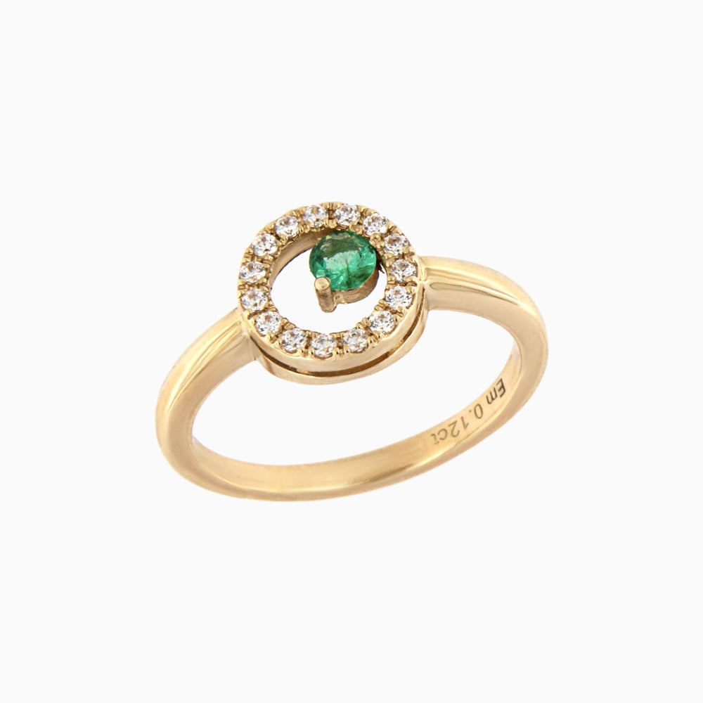 18ct gold Emerald Circle ring