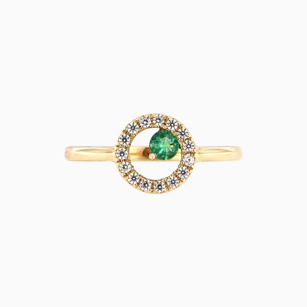 18ct gold Emerald Circle ring