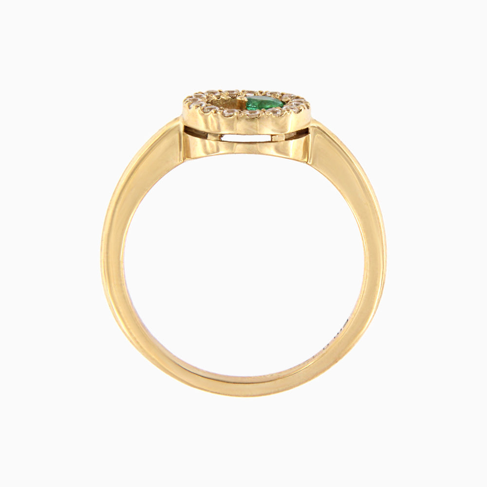 18ct gold Emerald Circle ring