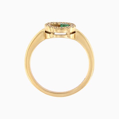 18ct gold Emerald Circle ring