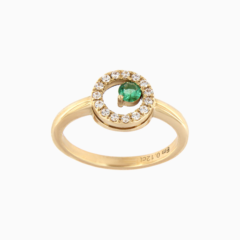 18ct gold Emerald Circle ring