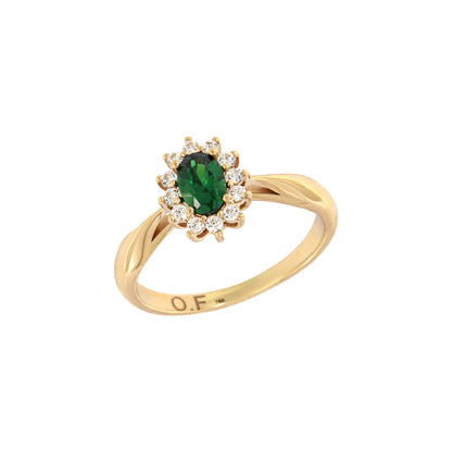 18ct gold Mini ring zircons