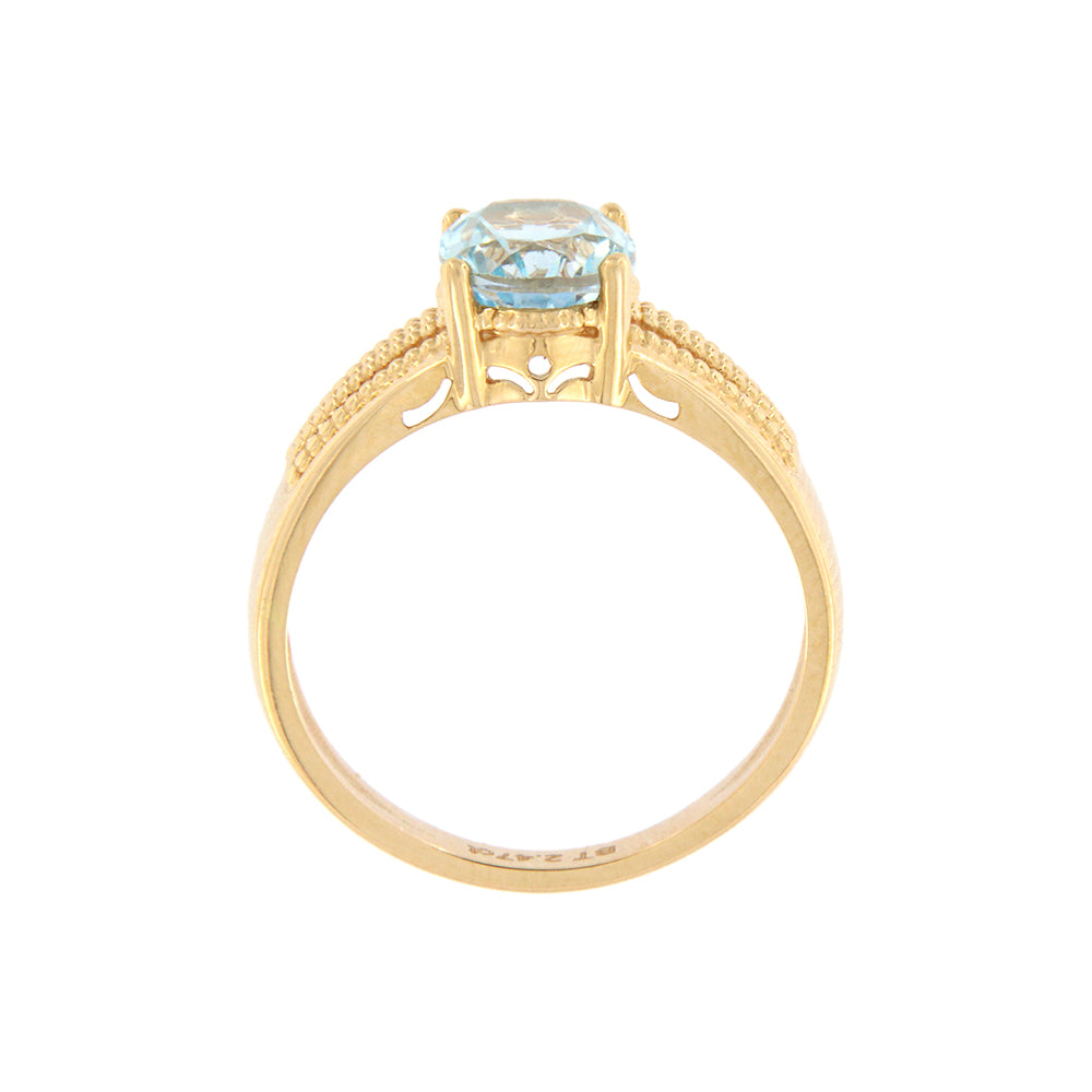 18ct gold Blue topaz ring