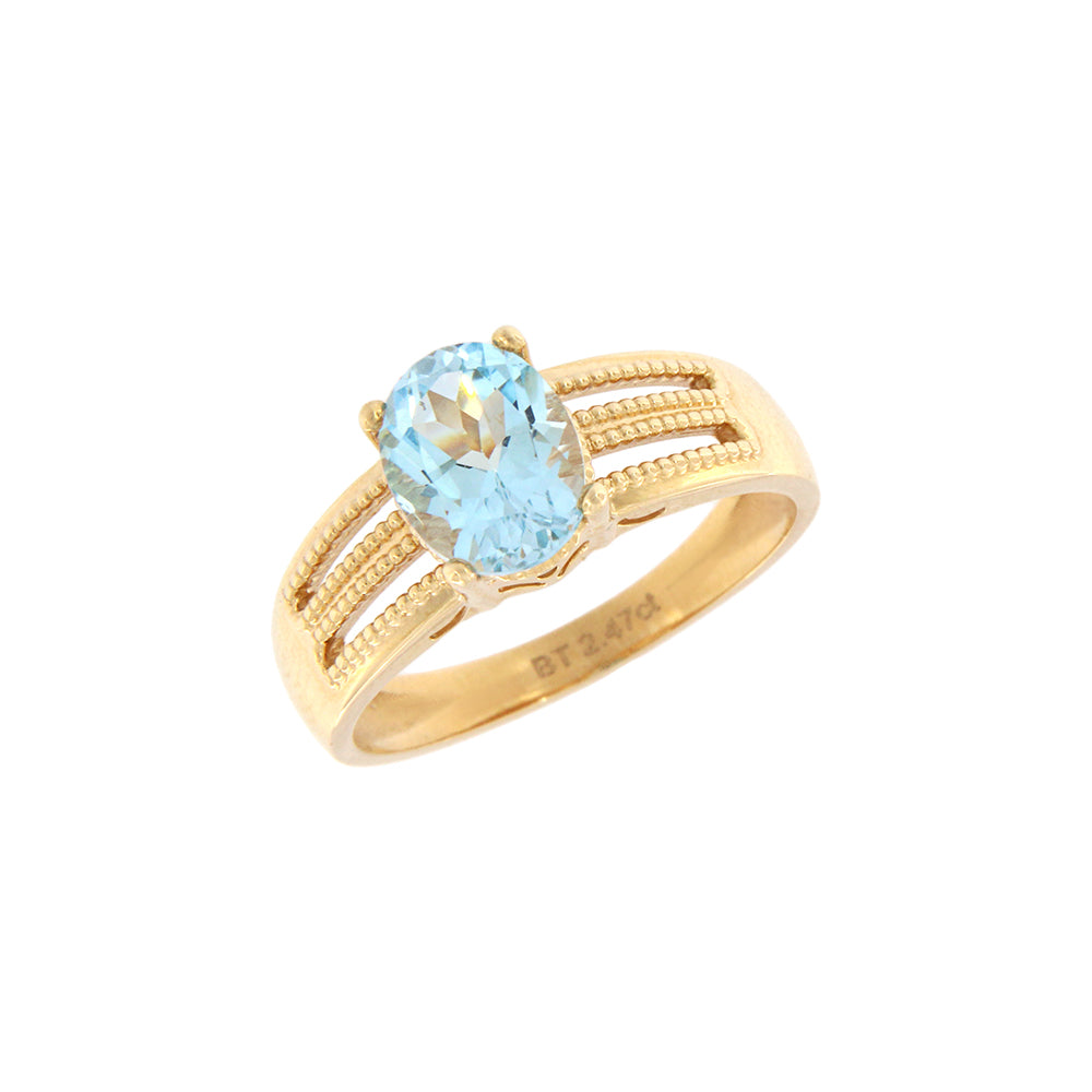 18ct gold Blue topaz ring