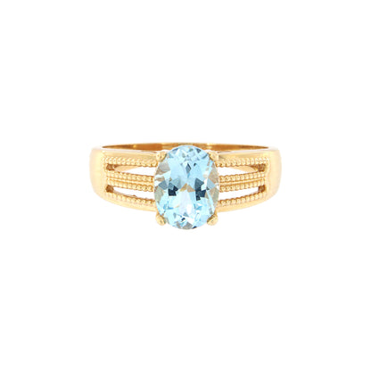 18ct gold Blue topaz ring