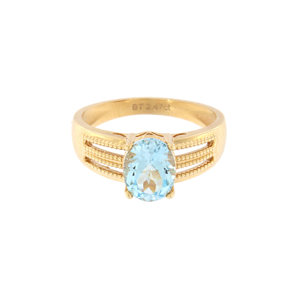 18ct gold Blue topaz ring