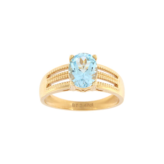 18ct gold Blue topaz ring