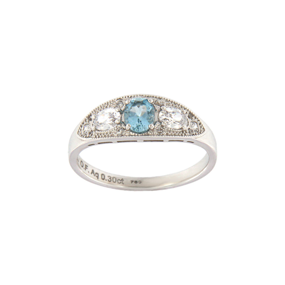 18ct gold Aquamarine ring