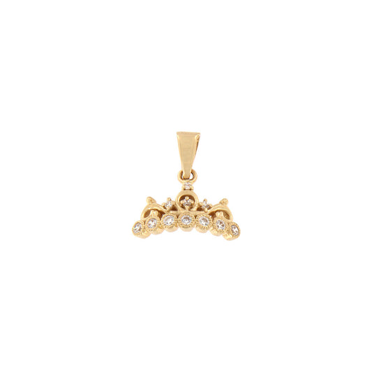 18ct gold Large crown pendant