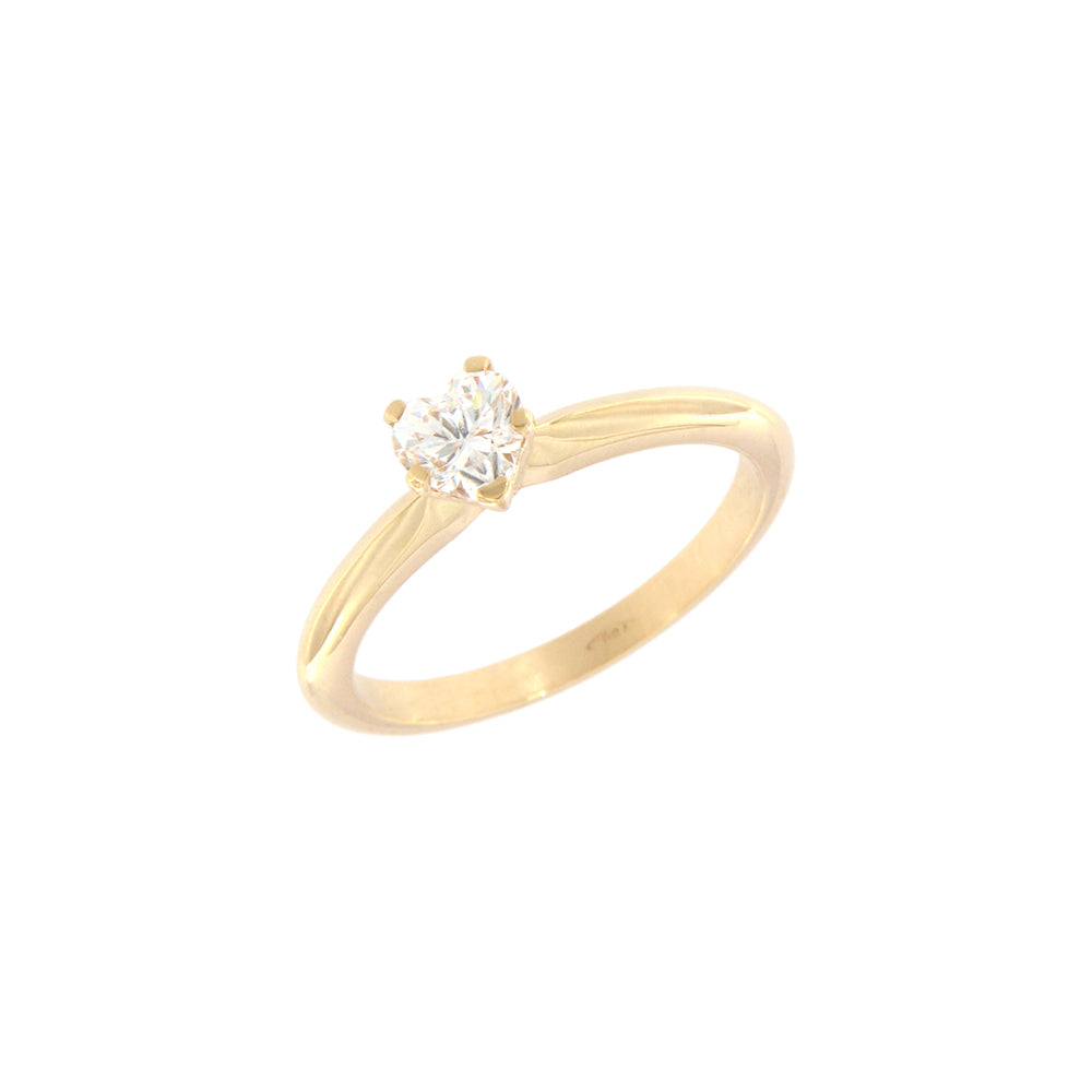 18ct gold Heart solitaire ring