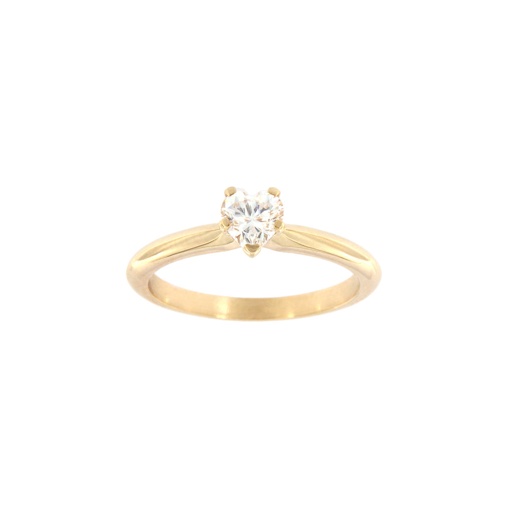 18ct gold Heart solitaire ring