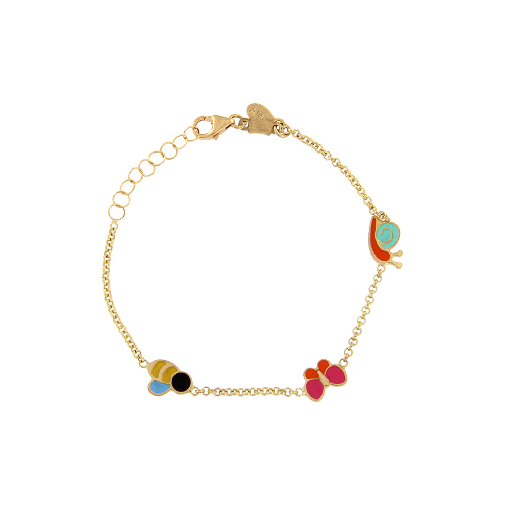 18ct gold Snail baby bracelet