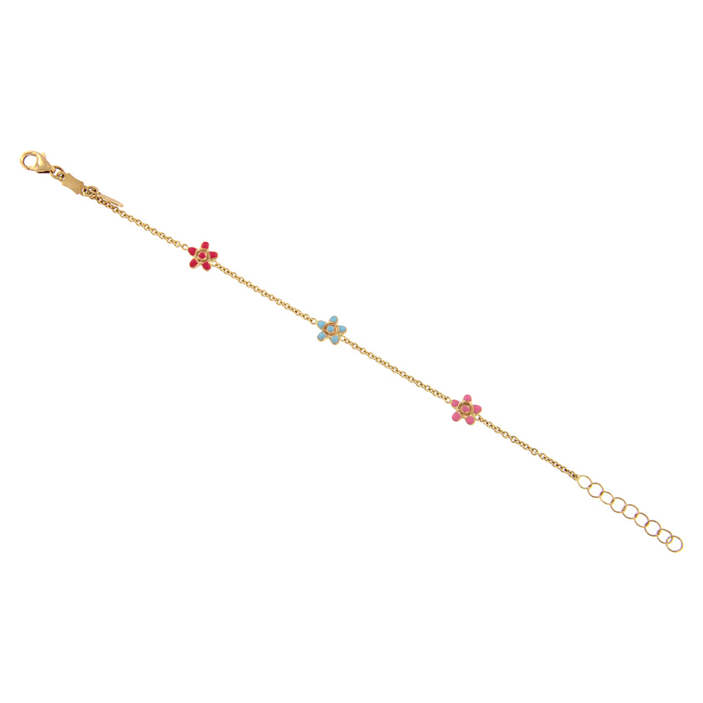 18ct gold Flowers baby bracelet