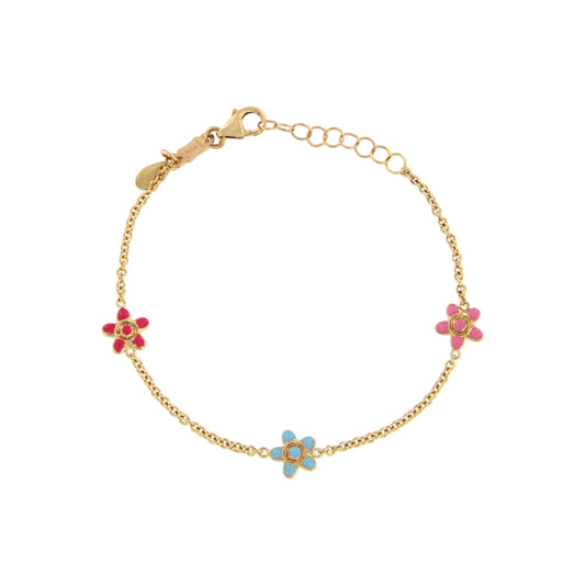 18ct gold Flowers baby bracelet