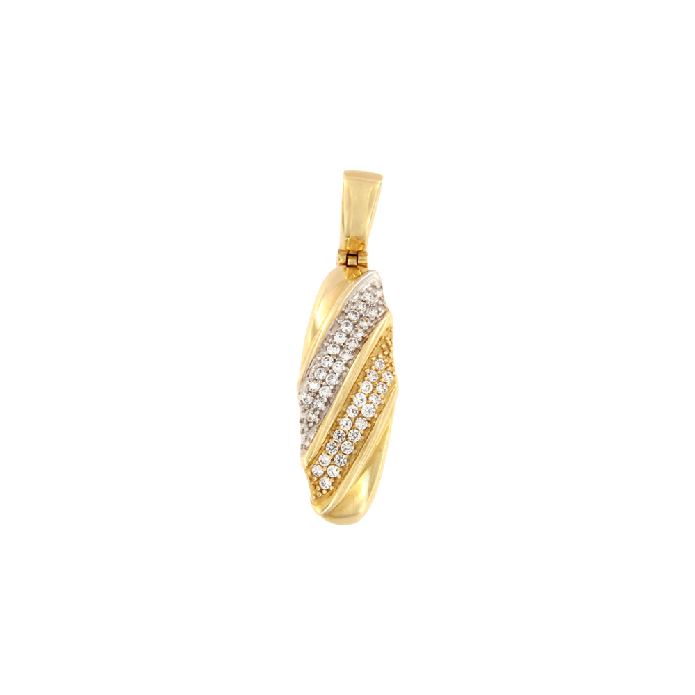 18ct gold Leaf and zircon pendant