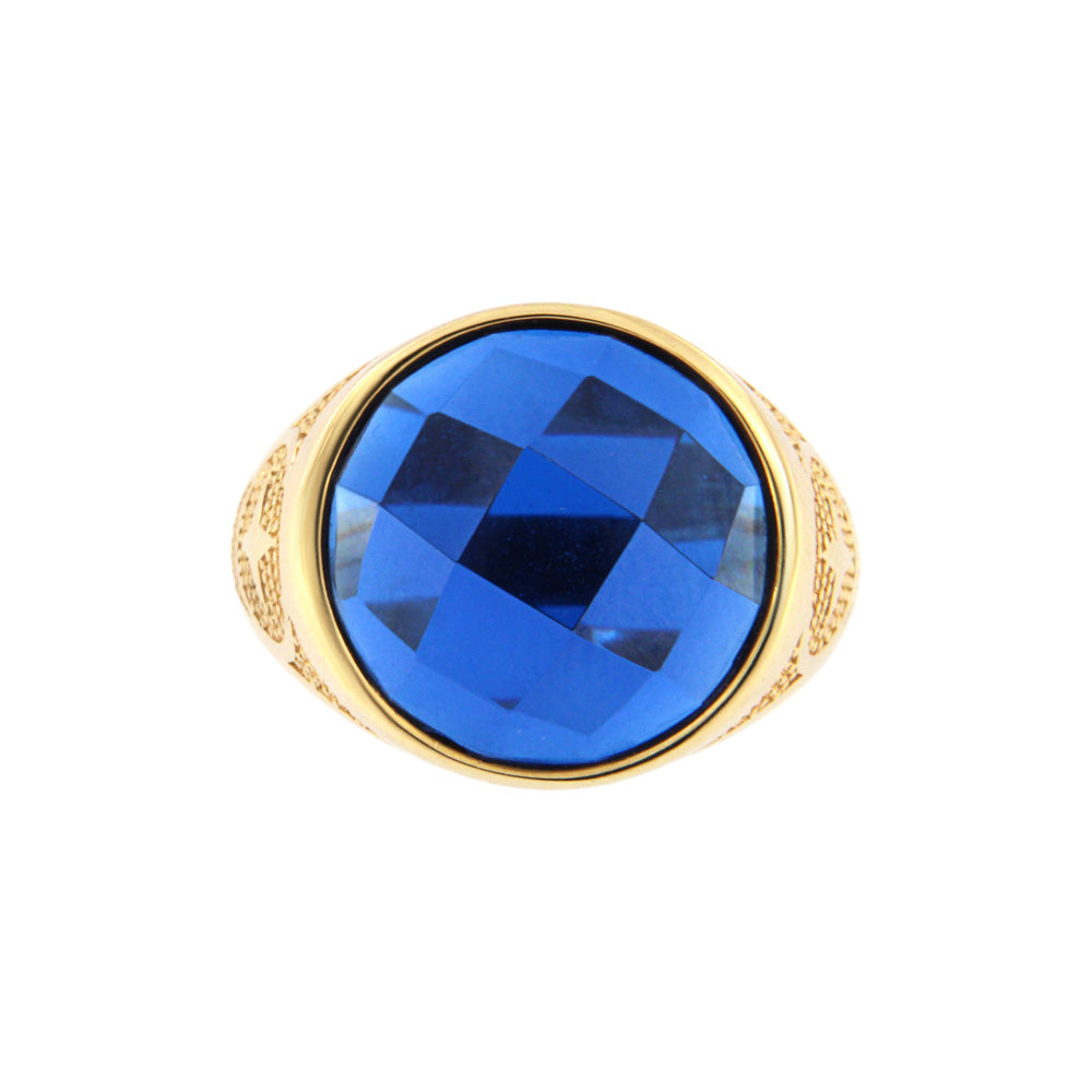 18ct gold Oval blue stone ring