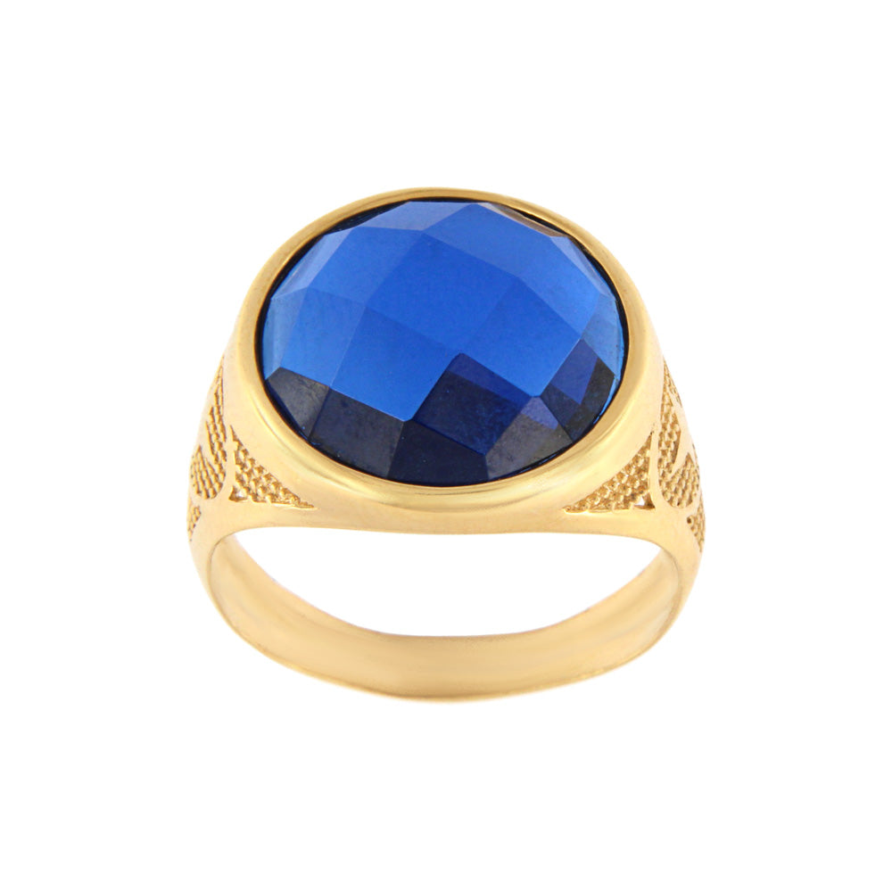 18ct gold Oval blue stone ring