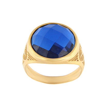 18ct gold Oval blue stone ring