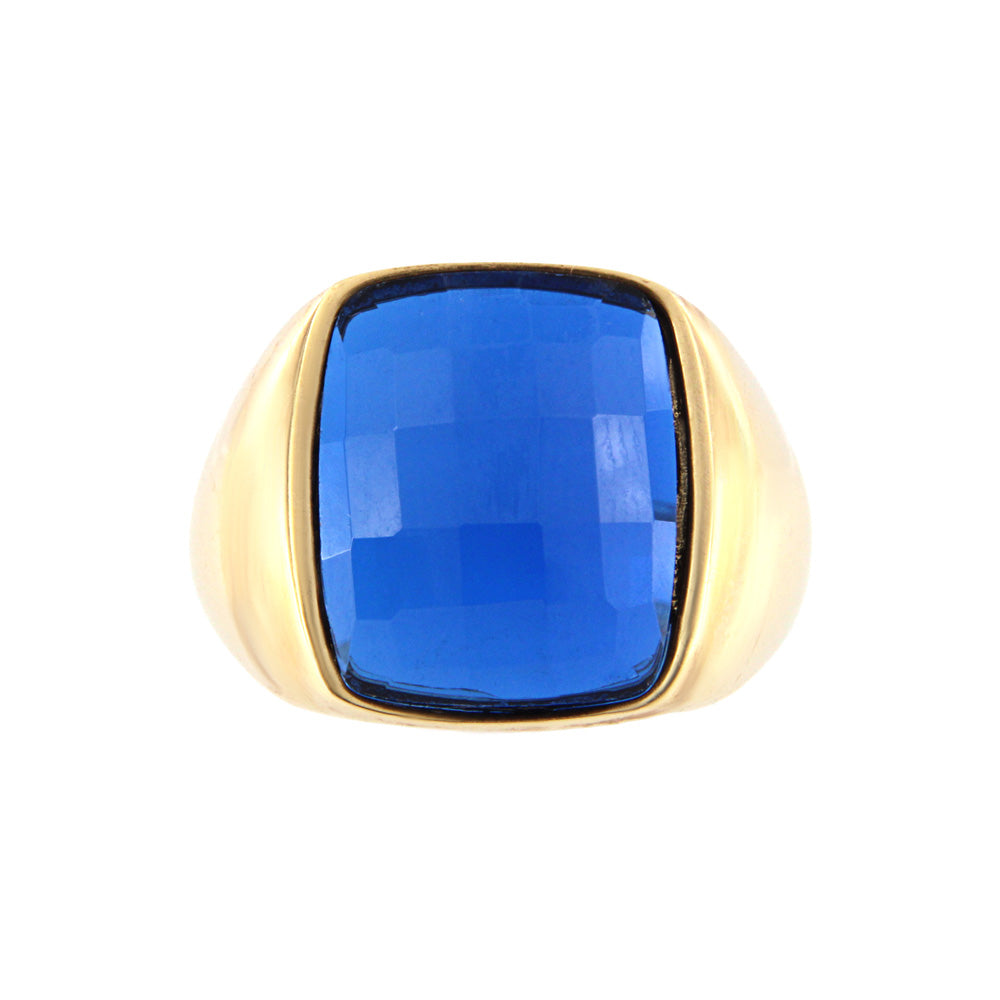 18ct gold Blue stone ring