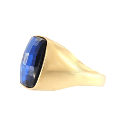 18ct gold Blue stone ring